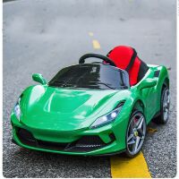 Дитячий одномісний електромобіль M 5860EBLR-5 Ferrari шкіряне сидіння, 4 мотори, музика світло, зелений