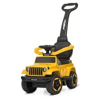 Дитяча каталка толокар штовхач Машинка Bambi 2в1 M 4288-6 з батьківською ручкою / колір жовтий**