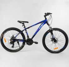 Велосипед спортивний алюмінієвий MTB CORSO «GTR-3000» 26 дюймів 56106 обладнання Shimano / синій