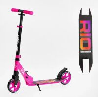 Дитячий двоколісний СКЛАДНИЙ самокат Best Scooter R-20131 алюмінієвий/з амортизатором/рожевий для дівчинки