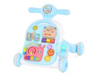 Каталка-Ходунки-Ігровий столик 2в1 з кільцем, піаніно, світлові та звукові ефекти Рожеві 962-964-965