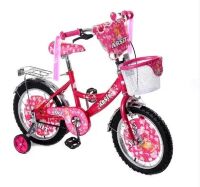 Велосипед дитячий двоколісний для дівчинки 1702-16 колеса 16д з кошиком / малиновий