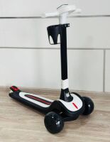 Дитячий триколісний самокат Maraton X1 складаний із підсклянником чорний