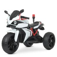 Дитячий електромобіль мотоцикл трицикл Bambi Racer M 4635EBL-1 на EVA колесах з шкіряним сидінням / білий**