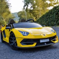 Дитячий одномісний електромобіль Lamborghini M 6026EBLR-6(24V) шкіряне сидіння жовтий