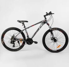 Велосипед спортивний алюмінієвий MTB CORSO «GTR-3000» 26 дюймів 91428 обладнання Shimano / сірий