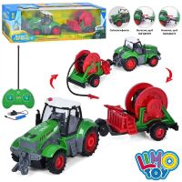 Трактор 20см на р/к з причепом 20см на радіо-керуванні LIMO TOY M 5016 на акумуляторі / світлові ефекти