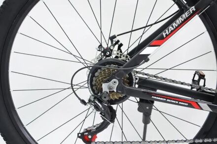 Велосипед гірський спортивний S200 HAMMER колеса 29 дюймів рама алюміній чорно-червоний