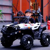 Дитячий двомісний електромобіль Джип 4WD M 4620EBLR-1 зі шкіряним сидінням та MP3, білий