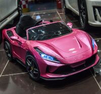 Дитячий одномісний електромобіль M 5860EBLR-8 Ferrari шкіряне сидіння, 4 мотори, музика світло, рожевий