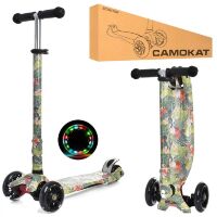 Дитячий складаний триколісний самокат алюмінієвий iTrike JR3-055-WP15 MAXI / колеса світло / колір прінт**