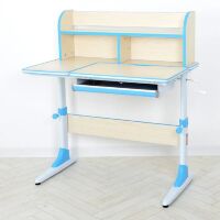 Дитяча шкільна парта BAMBI M 4804(W)-4 з надбудовою та полицею знизу / блакитна**