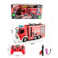 Пожарна машинка 31см на радіокеруванні HT158 на акумуляторі / стріляє водою + світові та звукові ефекти