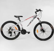 Велосипед спортивний алюмінієвий MTB CORSO «GTR-3000» 26 дюймів 12685 обладнання Shimano / білий