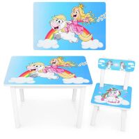 Дитячий стіл зі стільчиком Bambi BSM2K-35 Веселка єдиноріг**