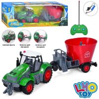 Трактор 20см на р/к з причепом 20см на радіо-керуванні LIMO TOY M 5017 на акумуляторі / світлові ефекти