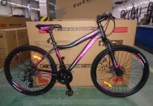 Велосипед спортивний гірський Crosser Sweet 26 колеса 26 дюймів рама алюміній 16" чорно-рожевий