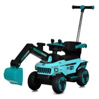 Дитяча каталка толокар з батьківською ручкою M 5783BLR-5 електромобіль трактор з ковшем, від педалі та пульта