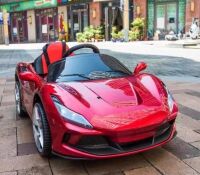 Дитячий одномісний електромобіль M 5860EBLRS-3 Ferrari шкіряне сидіння, 4 мотори, автофарбування червоний