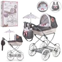 Коляска для ляльок DeCuevas 81031 Лялькова коляска-люлька "Реборн" з сумкою-рюкзаком і парасолькою**