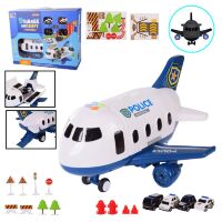 Ігровий набір HS8004C Літак "Поліція" з транспортом та аксесуарами (на інерції + звук та світло)