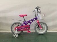 Дитячий двоколісний велосипед 14д MARS-1 з кошиком і доповнений.колесами Магнієва рама та диски фіолетовий