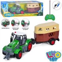 Трактор 20см на р/к з причепом 20см на радіо-керуванні LIMO TOY M 5018 на акумуляторі / світлові ефекти