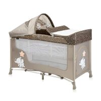 Манеж-ліжко ігровий Lorelli San Remo 2L Plus Grey Clouds сірий