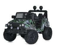 Дитячий електромобіль Джип M 5734EBLRS-2 Jeep одномісний, шкіряне сидіння, амортизатори / чорний фарбований