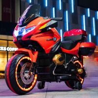 Дитячий електро-мотоцикл M 5830EBL-3 Трицикл шкіряне сидіння, 2 мотори, USB, MP3, TF, bluetooth, червоний