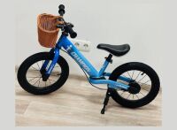 Дитячий біговел-велобіг Maraton Champion надувні колеса 14 дюймів з переднім кошиком синій