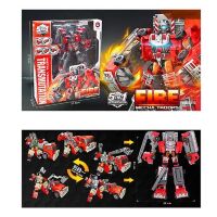 Робот трансформер Пожежний HD54 Машинка Робот 5в1 21см із пожежним транспортом. Іграшки для хлопчика