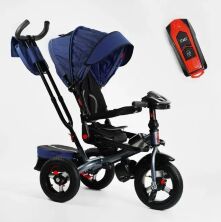 Триколісний велосипед-коляска Best Trike 6088 F-410-22 з поворотним сидінням і складаним кермом +ФАРА / синій