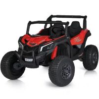 Дитячий електромобіль Джип M 5725EBLR-3 (24V) Баггі двомісний, 4 мотори, шкіряне сидіння / червоний