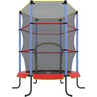 Спортивний батут круглий RJ-0084 діаметр 140см на пружинах з сіткою 150см / колір синій Спортивний батут круглий RJ-0084 діаметр 140см на пружинах з сіткою 150см / колір синій