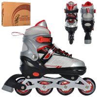 Розсувні ролики PROFI A4147-L-R алюмін. рама/ розмір 39-42 устілка 23.7 см/колеса ПУ 70 мм/ червоні