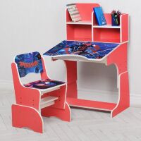 Дитяча регульована парта зі стільчиком розтискача Bambi W 2071-119-2 "Спайдермен Людина Павук" червона**