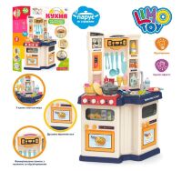 Дитячий ігровий набір Кухня LIMO TOY 922-113 з парою/ духовка плита холодильник мийка/46 деталей/синя