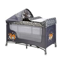 Манеж-ліжко ігровий Lorelli San Remo 2L Plus Grey Clouds сірий