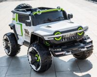 Дитячий електромобіль Машина Джип M 4863EBLR-1 4WD одномісний, шкіряне сидіння, білий