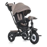 Триколісний велосипед-коляска TURBOTRIKE MT 1007-5 поворотне сидіння, пульт, світло, сумка, USB/ВТ, коричневий