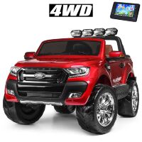 Дитячий електромобіль Ford Ranger 4WD M 3573(MP4)EBLRS-3 з м'яким сидінням червоний автопокраска**