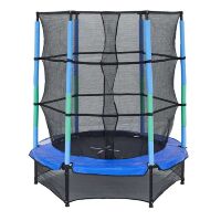 Спортивний батут круглий RJ-0084 діаметр 140см на пружинах з сіткою 150см / колір синій Спортивний батут круглий RJ-0084 діаметр 140см на пружинах з сіткою 150см / колір синій