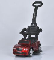 Дитяча машинка Каталка-толокар Bentley зі шкіряним сидінням та ручкою M 3901LS-3 червоний лак Дитяча машинка Каталка-толокар Bentley зі шкіряним сидінням та ручкою M 3901LS-3 червоний лак