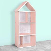 Будиночок-стелаж-полиця для іграшок і книг H 2020-12-2 рожевий Сердечка**