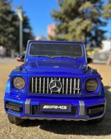 Дитячий одномісний електромобіль джип Mercedes M 4180EBLRS-4 м'яке сидіння / фарбування синій