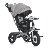 Триколісний велосипед-коляска TURBOTRIKE MT 1007-8 поворотне сидіння, пульт, світло, сумка, USB/ВТ, сірий