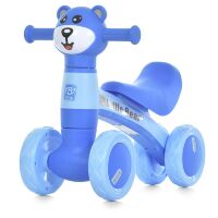 Дитяча каталка толокар M 5762-4 "Ведмедик" з музикою та світлом, синя