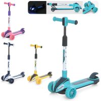 Дитячий триколісний складаний самокат JR 3-113 Maxi-big з фарою, музика, 4 кольори