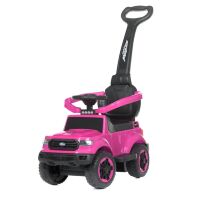 Дитяча каталка толокар електромобіль 2в1 BAMBI M 4564B-8 Ford на акумуляторі з батьківською ручкою / рожевий